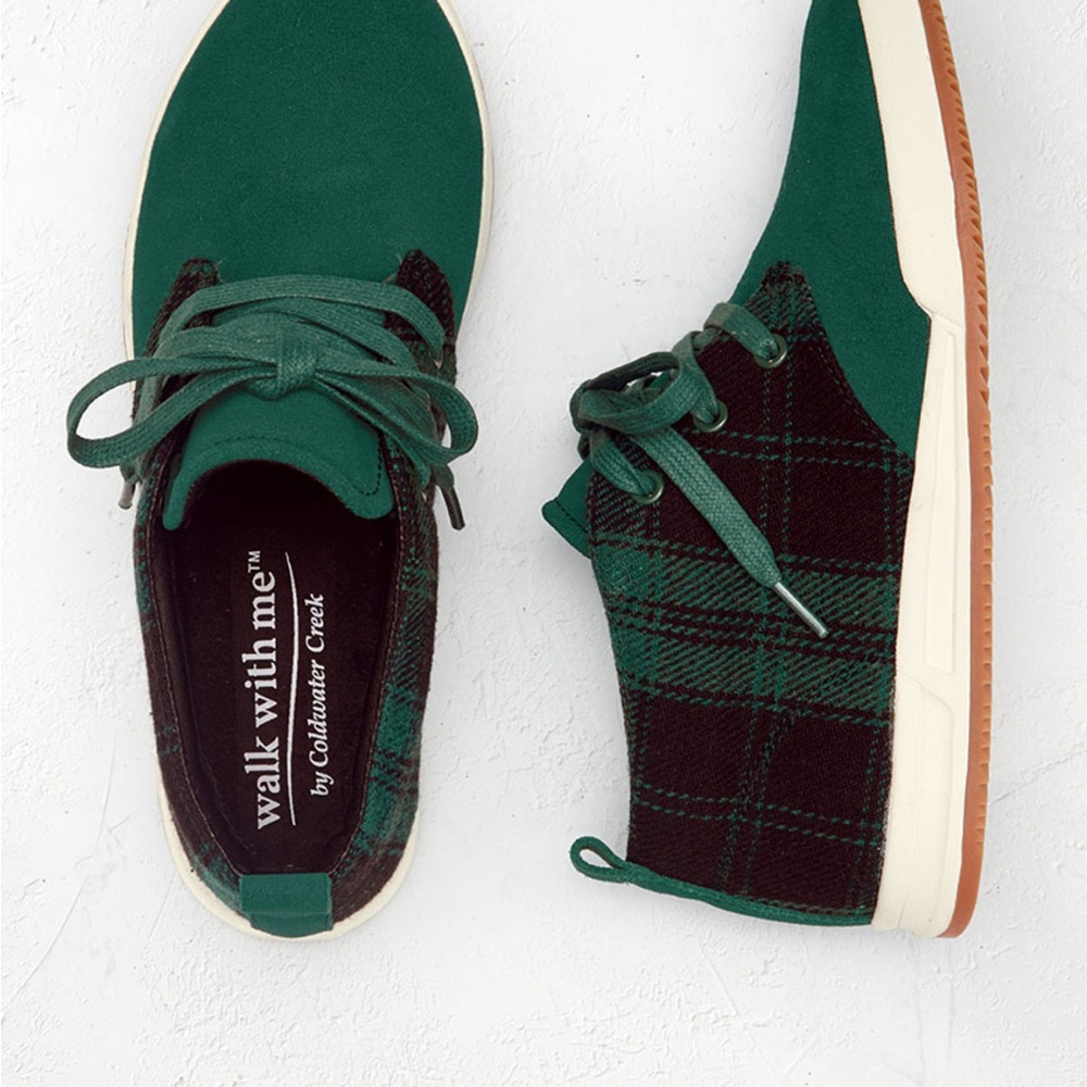 Coldwater Creek Green Plaid Women's Shoes